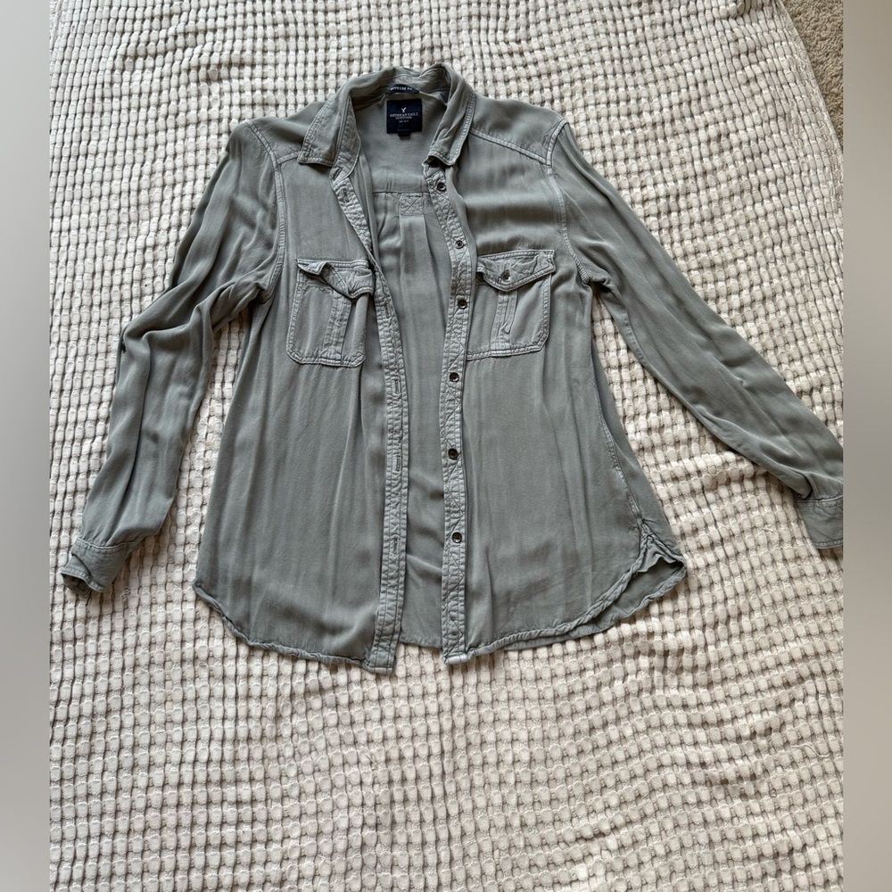 American eagle army green flannel